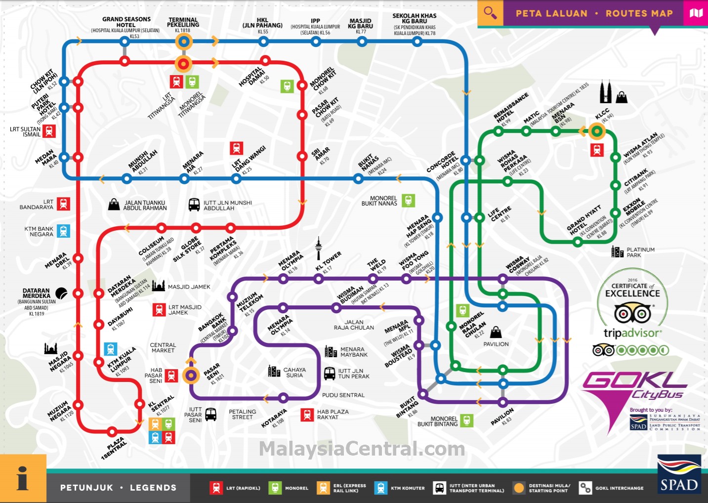 نقشه اتوبوس شهری کوالالامپور